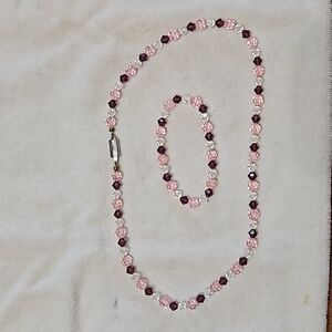 Swarovski crystal necklace and bracelet set